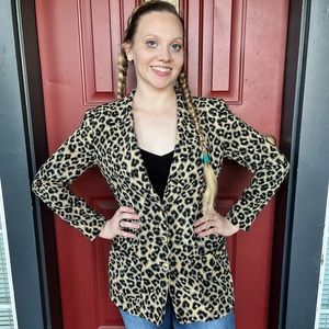 80s Cheetah Print Blazer Jacket EMANUEL UNGARO Collection Paris